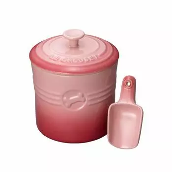 Контейнер для еды Le Creuset, контейнер для еды для домашних животных, собак, кошек, натуральный, розовый, японский (С совком) [Авторизованный продукт]