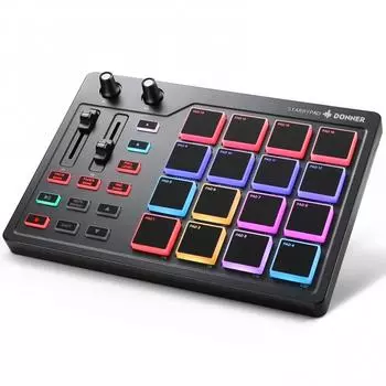 Контроллер Donner Midi 16 USB Type C StarryPad с подсветкой для создания музыки, японское исполнение