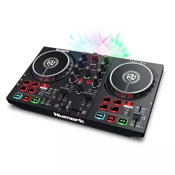Контроллер Numark DJ для начинающих DJ-оборудование Serato DJ Lite в комплекте со светодиодной подсветкой, потоковый аудиоинтерфейс, портативный DJ-микшер Numark Party Mix II