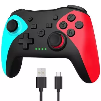 Контроллер переключателя с переключателем TURBO Rapid Fire Switch 1000mAh Large Pro Bluetooth Wireless Switch, оснащенный гироскопом, 4 шага HD Wake Up the Switch Pro