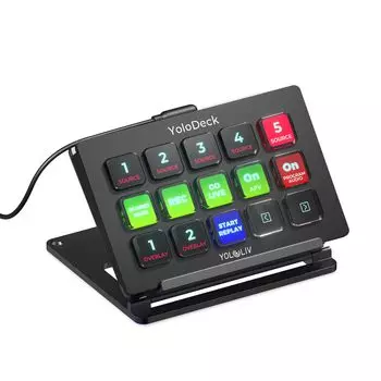 Контроллер YoloLiv YoloDeck Studio 15 настраиваемых действий триггера ЖК-дисплея с YoloBox Pro – клавиатура, клавиши, Ultra/YoloBox