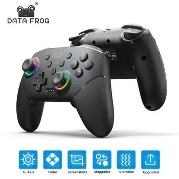 Контроллеры Data Frog Switch Pro для Switch/Switch Lite Беспроводной пульт дистанционного управления Геймпад для джойстика Pro Контроллеры ПК для Switch Oled белый