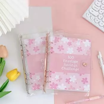 Конверт Cherry Blossom Style на 100 конвертов Savings Challenge A5 с переплетными листами, бюджетный конверт с денежными конвертами, органайзер для денег, сберегательная книжка