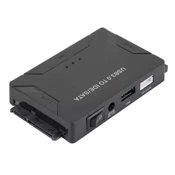 Конвертер жестких драйверов USB 3.0 в IDE и SATA Комплект адаптера внешнего жесткого диска Кабель 2,5 дюйма/3,5 дюйма EU Plug чёрный