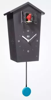 KOOKOO Bird House Black 12 видов птичьего пения определяют время Маятниковые часы Наслаждайтесь 12 видами птичьего пения Настенные часы Часы с кукушкой Часы с кукушкой Настенные чёрный