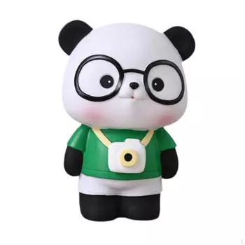 Копилка скульптура панды мультфильм коробка для мелочи очаровательное украшение стола банка для сбережений жёлтый