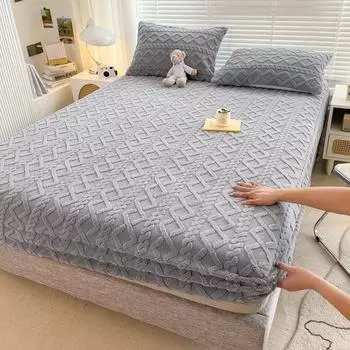 Коралловый бархат, шляпа-кровать, покрывало Simmons, защитный чехол, утолщенный, теплый, универсальный, защитный чехол для матраса 90*200cm