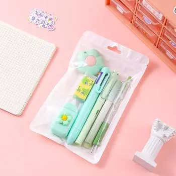 Korean 7pcs/set Stationery Set Useful Student Tools Set INS 7-in-1 Stationery Set School Office