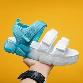 Korean Fashion Men Summer Sandals 2024 Beach Men s Platform Sandals Hook & Loop Luxury Designer Sandals Men sandalia masculina 39