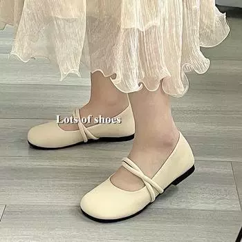 Korean Gentle Style Female Mary Jane Shoes Flat Shoes 35