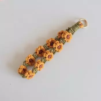 Korean Style Boho Phone Case Rope Phone Wristband Crochet Macrame Wristlet Girls A