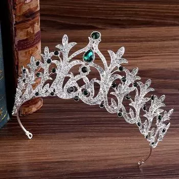 Корона для невесты в корейском стиле со стразами, свадебные аксессуары в форме листьев со стразами в форме водорослей