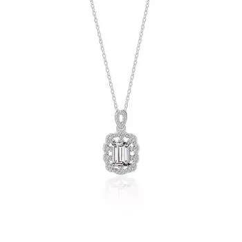 Korean Style Light Luxury Necklace, Feminine Polygonal Geometric Pendant Jewelry Inlaid with Zircon, Stainless Steel Clavicle Chain