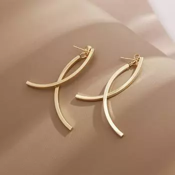 Korean Stylish Stainless Steel Long Drop Earrings For Women Fashion Simple Hanging Dangle Earrings Jewelry Girls Christmas Gift ARI