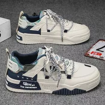 Korean Version Men Casual Shoes Spring Fashion Versatile Thick Sole Comfortable Board Shoes Outdoor Travel Sports Shoes 2025 39 чёрный