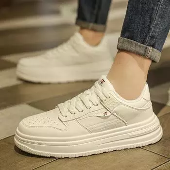 Korean version of round head trendy shoes autumn new fashionable men s little white shoes low-top comfortable versatile platform casual board shoes sp 39
