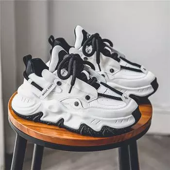 Korean version of student low-top running shoes four seasons new casual platform dad men s shoes outdoor sports heightening white shoes 39