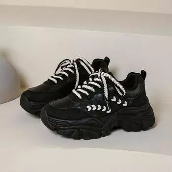 Korean Version Thick Bottom Elevated Increase Sneakers Women 2024 New Fashion Casual Simple All-match Woman Shoes Autumntime 35 покинуть белый