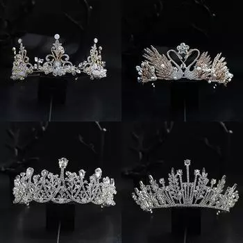 Корейская свадебная корона, новый барочный головной убор для девочек-принцесс, детский подиумный корона, аксессуары для волос, универсальный