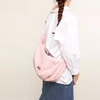 Korean Wrinkled Canvas Dumpling Bag - Versatile Large-Capacity Shoulder & Messenger Bag for Women грязно-белый