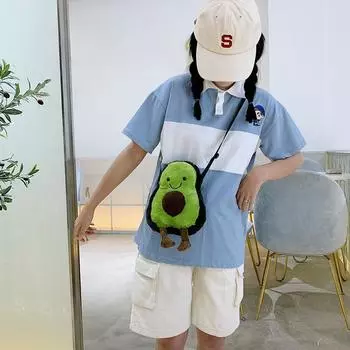 Корейская девушка ins мини милая симпатичная сумка авокадо модная кукла на плечо плюшевая сумка через плечо зелёный