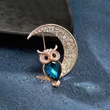 Корейская милая сова хрустальная брошь мультяшное маленькое животное бриллиантовая брошь анти-светоотражающий костюм и аксессуары красный