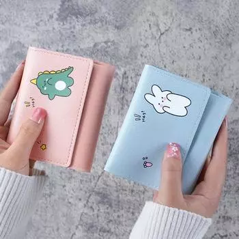 Корейская мода мультфильм PU кожа кошельки женские короткие многофункциональные держатели карт ключ кошельки милые детские студенческие кошельки