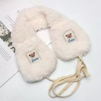 Корейская мода плюшевые наушники с милым медведем на шнуровке, зимние утепленные наушники для взрослых и детей, регулируемые теплые наушники, сумка для ушей