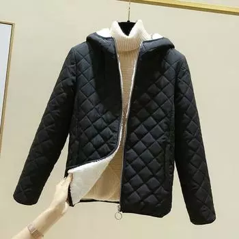 Корейская мода зимняя женская куртка пальто стеганое пальто длинный рукав однотонная куртка свободная элегантность повседневный комфорт S красный