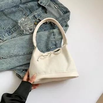 Корейская сумка из сшитого холста Niche, сумка на одно плечо, сумка подмышкой, большая вместимость, дорожная портативная сумка белый