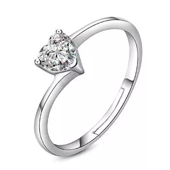 Корейская версия кольца Eternal Super Flash Zircon Live Регулируемое кольцо Love Heart, женское opening adjustable