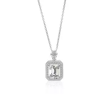 Корейская версия Niche Square Diamond Ожерелье Женское Легкое Роскошное Темпераментное Квадратное Цирконовое Подвеска Цепочка Ключицы Из Нержавеющей Стали