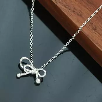 Корейские Ins полые банты ожерелье ювелирные изделия женские темпераментные простые холодные ветра нержавеющая сталь ключичная цепочка