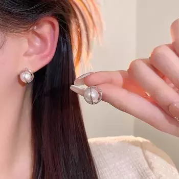 Корейские серьги Sweet Pearl Planet — элегантные и универсальные A2000 серебряный