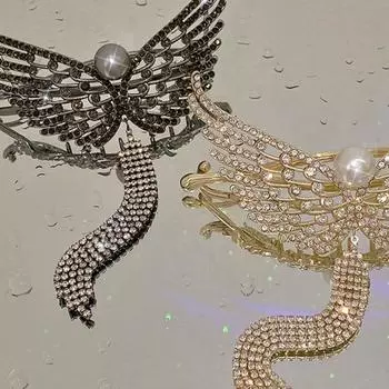 Корейские заколки для волос с крыльями ангела, кисточка, французская заколка для волос, винтажные заколки для волос со стразами, вечерние