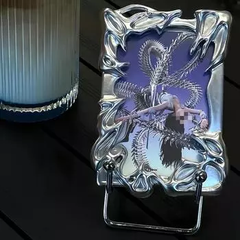 Корейский INS Advanced Sense Silver Electroplate держатель удостоверения личности специальной формы Kpop 3-дюймовый чехол для фотокарты подвеска для девушки