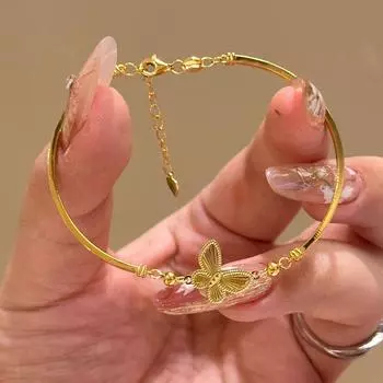 Корейский изысканный золотой браслет-бабочка для женщин, легкий роскошный блестящий циркон, элегантный браслет для вечеринки, банкета, шарма, ювелирного подарка Butterfly