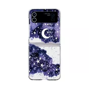 Корейский милый чехол с рисунком для Samsung Galaxy Z Flip 4 3 5g, прозрачный складной противоударный жесткий чехол из ПК, аксессуары для задней панели for Galaxy Z Flip 3