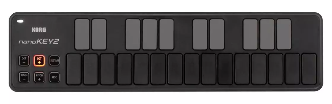 KORG MIDI клавиатура nanoKEY2 Лицензия включена Черная клавиатура DTM/25/Компактная/Контроллер/USB/Питание по шине/Программное обеспечение NANOKEY2-BK