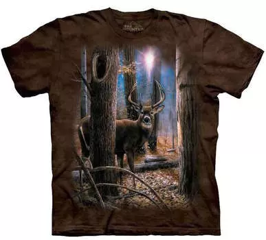 Коричневая футболка унисекс The Mountain Woodland Sentry Deer Lone Buck Whitetail