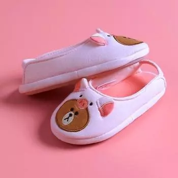 Коричневые детские бахилы Line Friends Jungle Piggy Brown