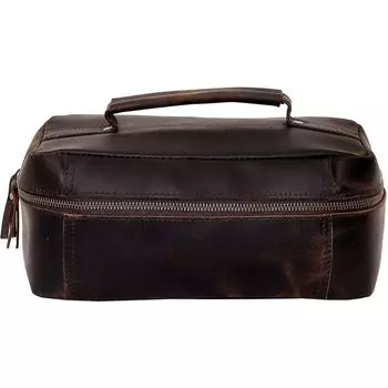 Коричневый кожаный набор для бритья Dopp Kit Ночная косметичка Дорожный чемодан Новый коричневый