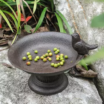 Кормушка для птиц, миска для воды, чугунные ванны, кормушка для заднего двора снаружи