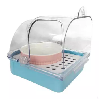 Кормушка-купалка для птиц, душевая установка и аксессуар для клетки для маленьких птиц синий