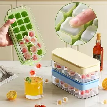 Коробка для быстрого приготовления кубиков льда с герметичной крышкой, легкоочищаемая, для коктейля из виски зелёный