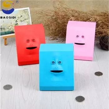 Коробка для еды в виде лица, игрушка-копилка, коробка для монет, копилка для денег, подарок для детей, подарок для детей, падение