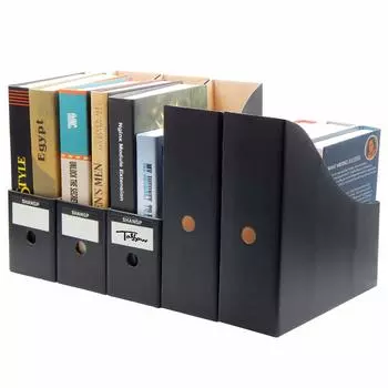 Коробка для файлов TOSSOW A4 Подставка для файлов Подставка для хранения Коробка для файлов Тип сборки Набор из 5 принадлежностей для домашнего офиса Черный