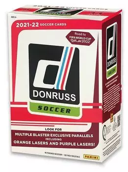 Коробка для футбольной карты Panini Donruss Soccer Blaster Box и фиолетовая коробка для футбольной карты Panini Donruss Soccer Blaster Box фиолетовая 2021/22 (Оранжевые лазеры!) (Оранжевый и лазеры)