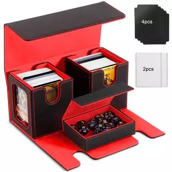 Коробка для хранения карт Yoobao Deck Case с 3 съемными маленькими коробками. Чехол для карт. Чехол для карт большой емкости с 4 разделителями и 1 магнитным креплением.
