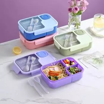 Коробка для ланча Bento для детей, девочек, мультяшных студентов, кавайных, милых, с подогревом, с 3 сетками, для сэндвичей, специальная коробка для хранения еды в столовой